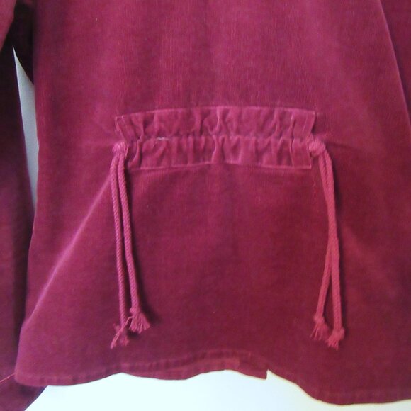 Manhattan Collection burgundy corduroy button-up shirt jacket. Size 7 - Picture 2 of 8
